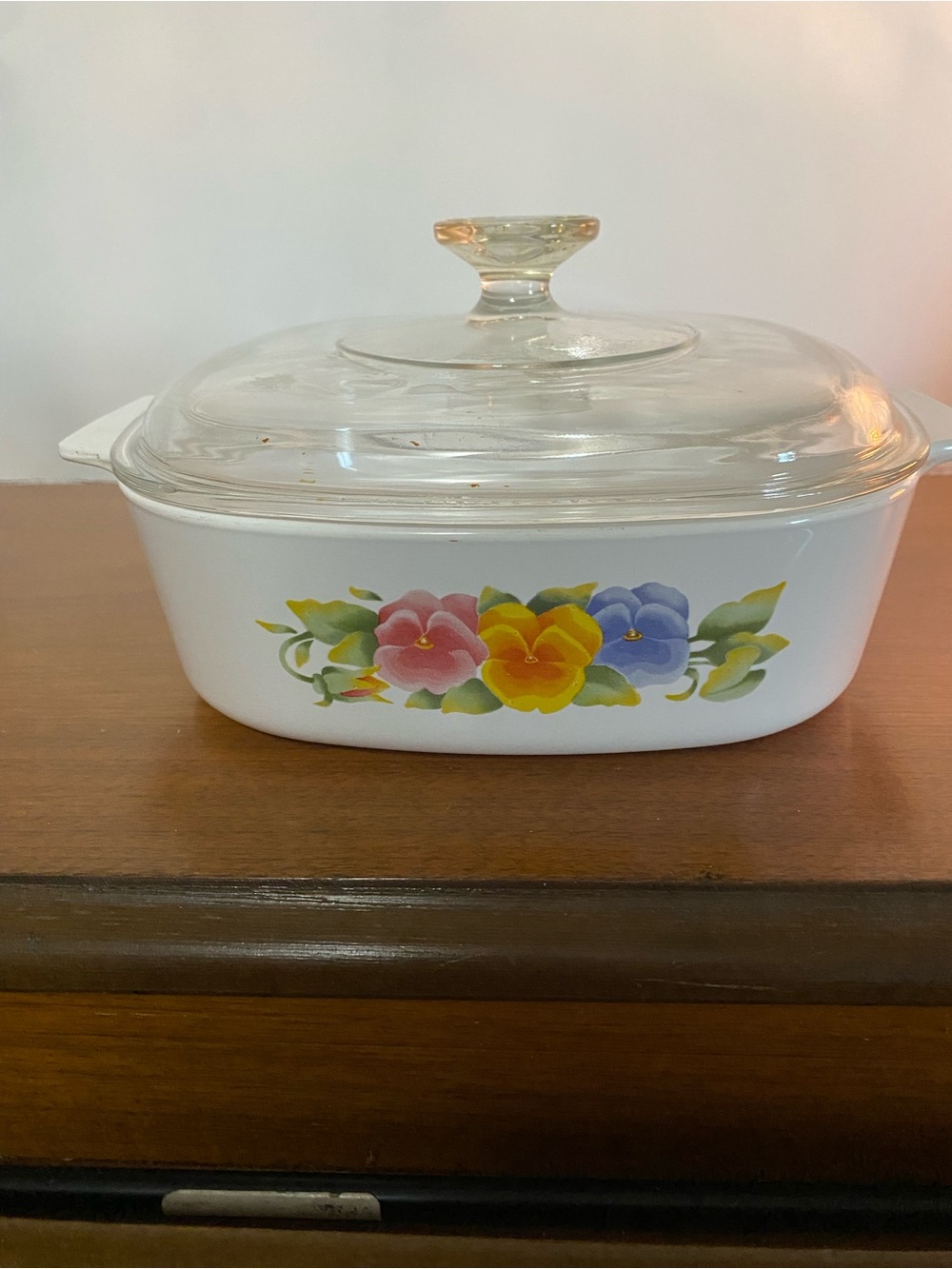 Vintage CorningWare Summer Blush 2L Casserole Dish w/ Both Lids